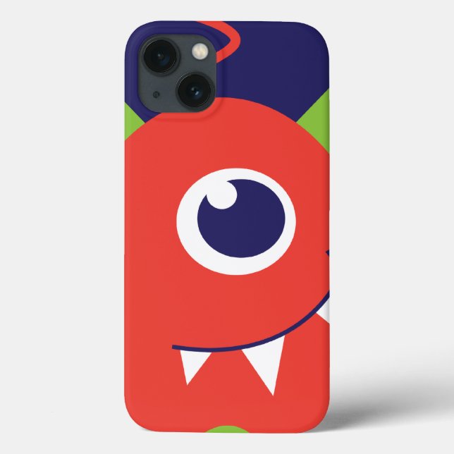 Kids 1 eyed alien orange ipad case (Back)