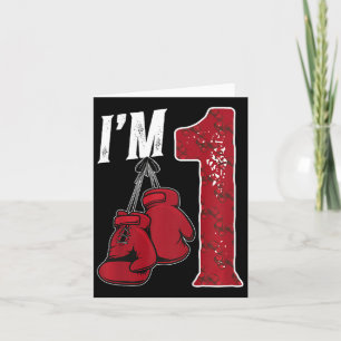 Kids 1st Birthday Boxing Boy One Year Old Boxer  Card
