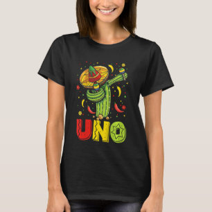 Kids 1st Birthday Boy 1 Year Uno Anos Dabbing Cact T-Shirt