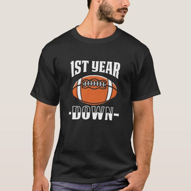 Kids 1st Birthday Football Touchdown 1 Year Old Bo T-Shirt (Front)