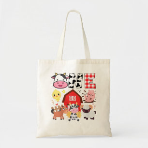 Kids 1st Birthday One Year Old Farm Theme Animals Tote Bag