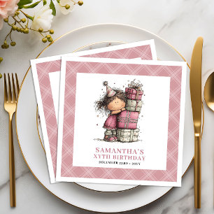 Kids 1st Birthday Party Quirky Funny Girl Napkins