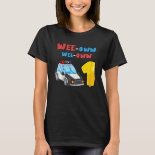 Kids 1st Birthday Toddler Police Officer Car T-Shirt