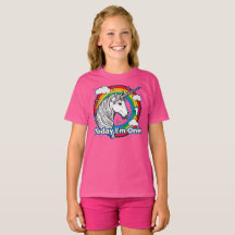 Kid's 1st Birthday Unicorn Rainbow Today I'm One