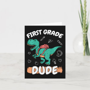 Kids 1st Grade Back To School First Grade Dude Boy Card