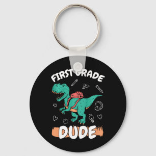 Kids 1st Grade Back To School First Grade Dude Boy Key Ring