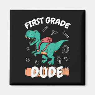 Kids 1st Grade Back To School First Grade Dude Boy Magnet