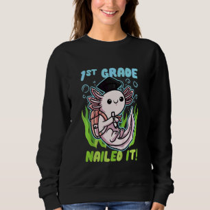 Kids 1st Grade Last Day Of School Axolotl Kids Sweatshirt