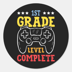 Kids 1st Grade Level Complete Last Day Of School G Classic Round Sticker