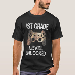 Kids 1st Grade Level Unlocked Video Gamer First Da T-Shirt