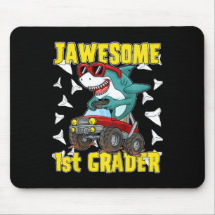 Kids 1st Grade Monster Truck Dinosaur Megalodon Sh Mouse Mat