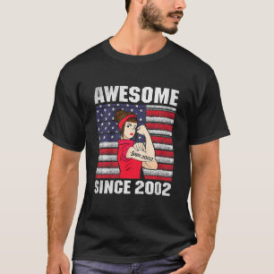 Kids 20 Year Old Awesome Since 2002 20th Birthday  T-Shirt