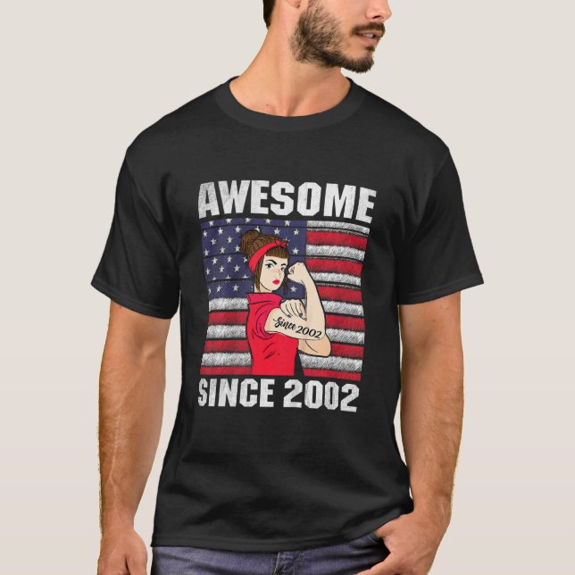 Kids 20 Year Old Awesome Since 2002 20th Birthday  T-Shirt (Front)