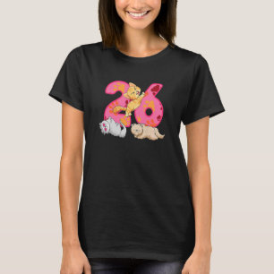 Kids 26th Birthday Kittens Balloon Cat Paw Themed T-Shirt