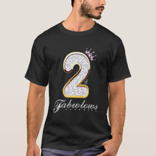 Kids 2 & Fabulous 2 Years Old 2nd Birthday Diamond T-Shirt
