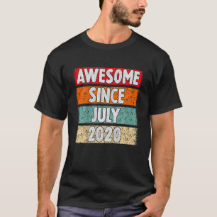 Kids 2 Year Boys Second Bday Awesome Since July 20 T-Shirt