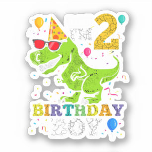 Kids 2 Year Old 2Nd Birthday Boy T Rex Dinosaur