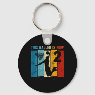 Kids 2 Year Old Basketball 2nd Birthday Boy  Key Ring