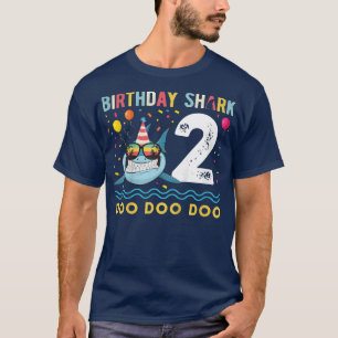 Kids 2 Year Old Birthday Boy Girl Shark Boys and G T-Shirt