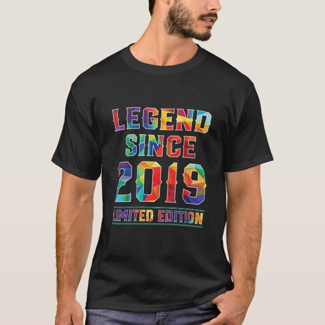 Kids 2 Year Old Birthday Gifts Legend Since 2019 L T-Shirt (Front)