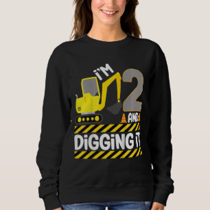 Kids 2 Year Old Boy 2nd Birthday Construction Digg Sweatshirt