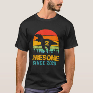 Kids 2 Year Old Boy Dinosaur Awesome Since 2020 2n T-Shirt
