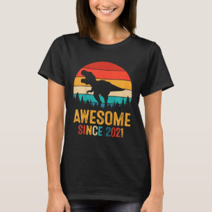 Kids 2 Year Old Dinosaur 2nd Birthday Boy Awesome T-Shirt