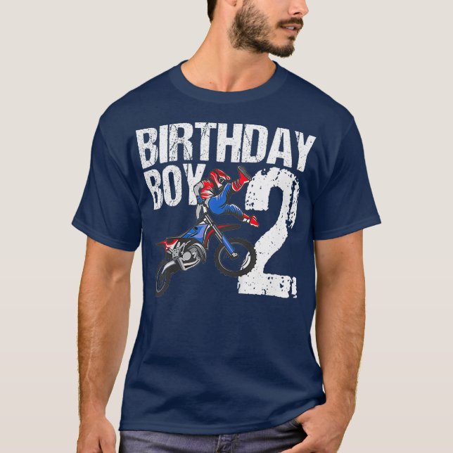 Kids 2 Year Old Dirt Bike Birthday Party MX 2nd T-Shirt (Front)