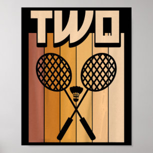 Kids 2 Year Old Dminton Birthday Boy 2nd Birthday Poster