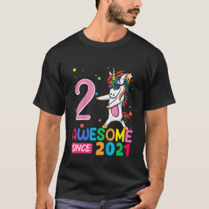 Kids 2 Year Old  Girls Teens  Unicorn 2nd Birthday T-Shirt