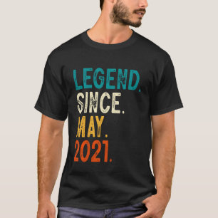 Kids 2 Year Old Legend Since May 2021 2nd Birthday T-Shirt