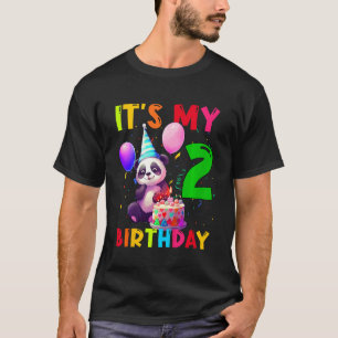 Kids 2 Year Old Panda 2nd Birthday Girl Boy Panda T-Shirt