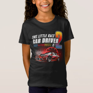 Kids 2 Year Old Race Car Birthday Shirt 2nd Racing