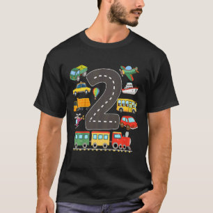 Kids 2 Year Old Transportation Birthday 2nd Boys A T-Shirt