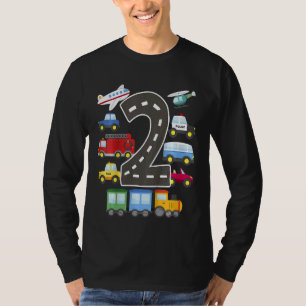 Kids 2 Year Old Transportation Birthday Car Train T-Shirt
