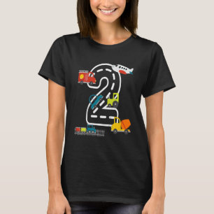 Kids 2 Year Old Transportation Birthday Car Train T-Shirt