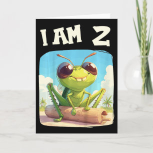 Kids 2 Years Old 2 Birthday Crickets Boy Girl Cric Card