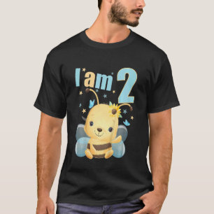 Kids 2 Years Old 2 Birthday Outfit Boy Girl Bees B T-Shirt