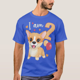 Kids 2 Years old 2 birthday outfit Boy girl Corgi T-Shirt