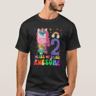 Kids 2 Years Old 2nd Birthday Girl Princess Unico T-Shirt