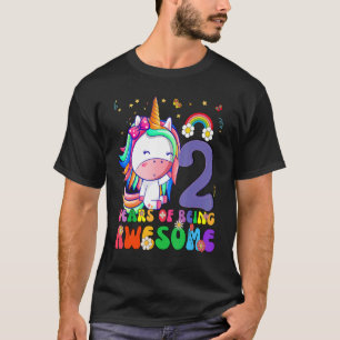 Kids 2 Years Old 2nd Birthday Girl Princess Unico T-Shirt