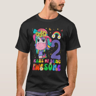 Kids 2 Years Old 2nd Birthday Girl Princess Unico T-Shirt