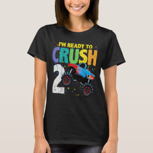 Kids 2 Years Old 2nd Birthday Monster Truck I Am R T-Shirt