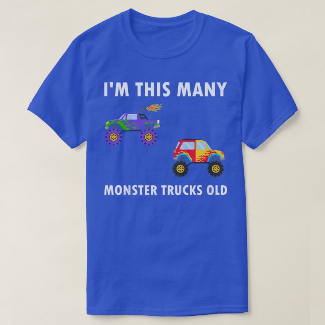 Kids 2 Years Old Boy Monster Trucks 2nd Birthday K T-Shirt (Design Front)
