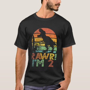 Kids 2 Years Old Boy Rawr Im 2 Dinosaur Rex 2nd Bi T-Shirt