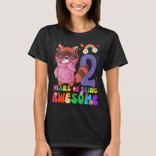 Kids 2 Years Old Boys Girls Red Panda 2nd Birthda T-Shirt