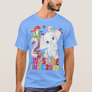 Kids 2 Years Old Elephant 2th Birthday Girl Elepha T-Shirt