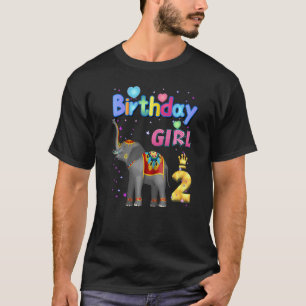 Kids 2 Years Old Elephant Its my 2th birthday Girl T-Shirt