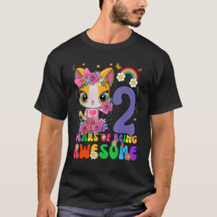Kids 2 Years Old Teens 2nd Birthday Girl Awesome C T-Shirt