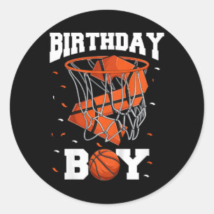 Kids 2nd Birthday Basketball  Kids Classic Round Sticker